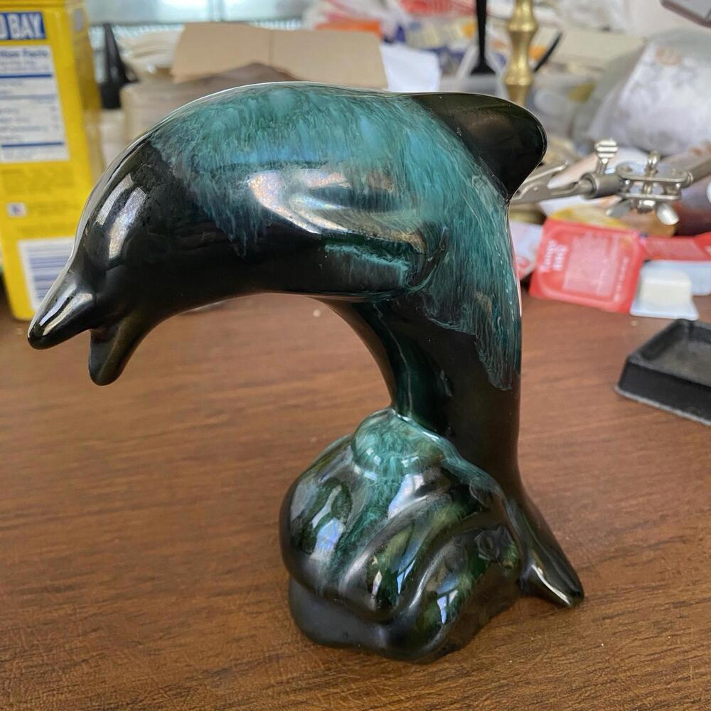 Blue Mountain Pottery Dolphin Figurine Blue Mountain Pottery 5  1/2" tall Canada